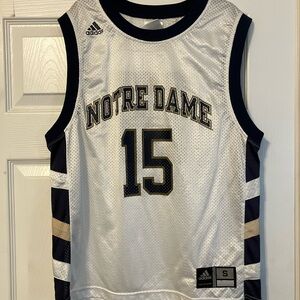 Notre Dame Fighting Irish #15 Adidas Basketball Mesh Jersey White Mens Small